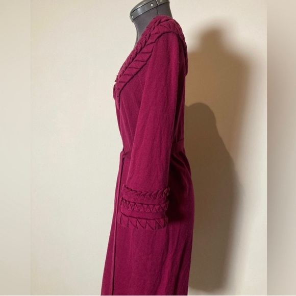 Diane Von Furstenberg Wool MIDI Knit Dress Size L Maroon - Picture 3 of 13